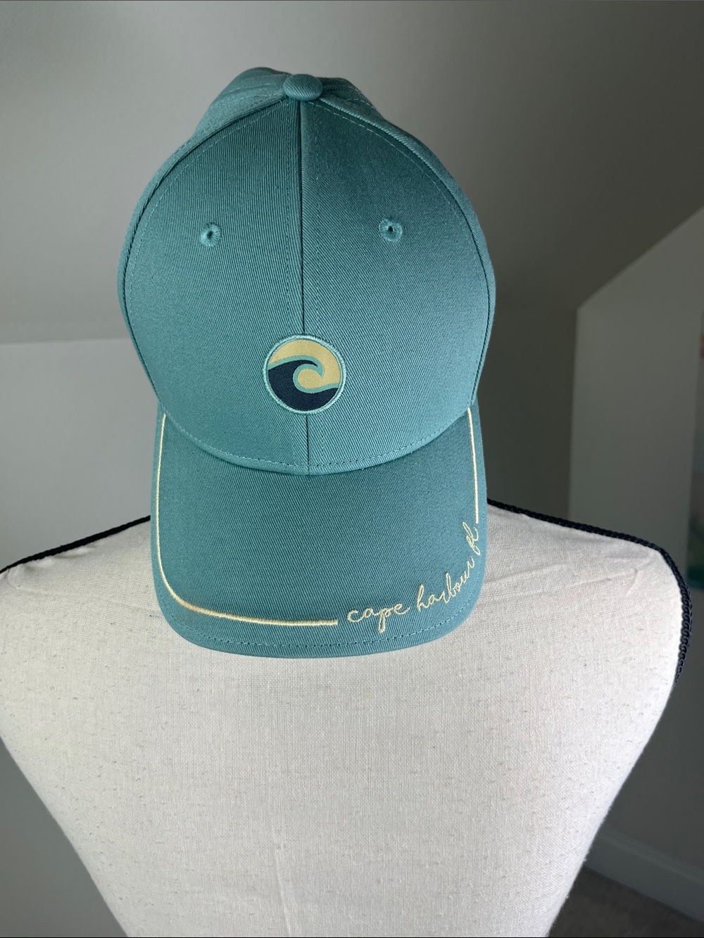 The Game Cape Harbour Florida Teal Strapback Dad Hat Wave Logo Unisex